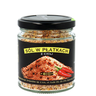 PIĘĆ PRZEMIAN Sól himalajska różowa w płatkach z chili BIO bezglutenowa 85g