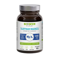 BIOWEN Taurynian magnezu 1200 mg z witaminą B6 (P-5-P) 100 kapsułek