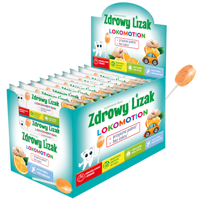 Zdrowy lizak LOKOMOTION bez cukru display 40 szt STARPHARMA