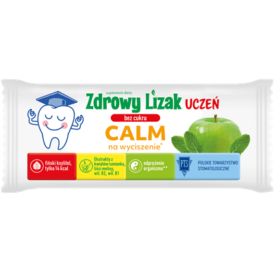 Zdrowy lizak Uczeń bez cukru Calm na wyciszenie jabłko-mięta 1 szt. STARPHARMA