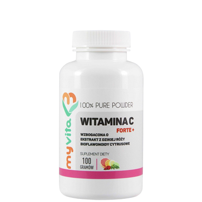 MyVita Witamina C FORTE+ proszek 100g - witamina C + bioflawonoidy + dzika róża