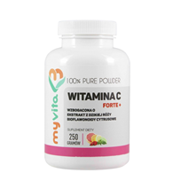 MyVita Witamina C FORTE+ proszek 250g - witamina C + bioflawonoidy + dzika róża