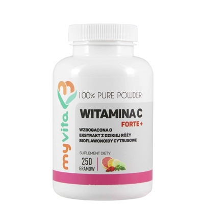 MyVita Witamina C FORTE+ proszek 250g - witamina C + bioflawonoidy + dzika róża