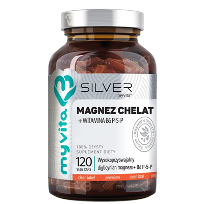SILVER Magnez Chelat + B6 P-5-P, 120kaps. MyVita