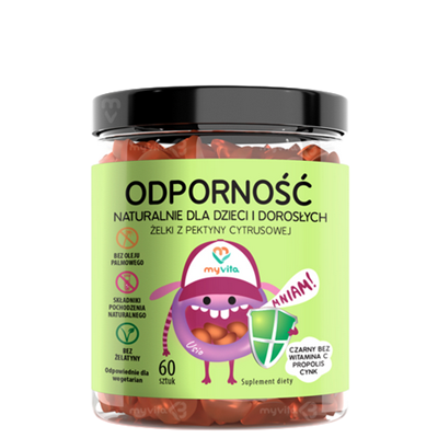 MyVita Żelki Odporność 60 sztuk (dzieci i dorośli) - naturalne żelki z pektyny cytrusowej