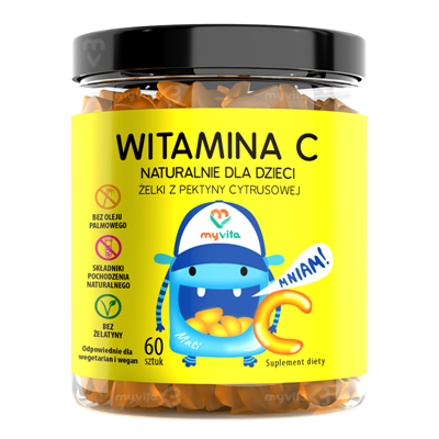 MyVita Żelki Witamina C dla dzieci 60 sztuk - naturalne żelki z pektyny cytrusowej