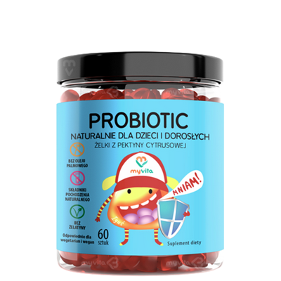 MyVita Żelki Probiotic 60 sztuk (dzieci i dorośli) - naturalne żelki z pektyny cytrusowej