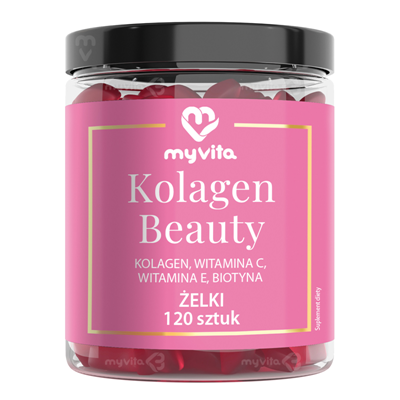 MyVita Żelki Kolagen Beauty 120 sztuk - naturalne żelki z pektyny cytrusowej