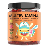 MyVita Żelki Multiwitamina 120 sztuk (dzieci i dorośli) - naturalne żelki z pektyny cytrusowej