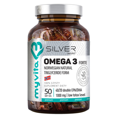 SILVER Omega 3 Forte 1000mg (400 EPA, 200 DHA) 50 kaps. MyVita