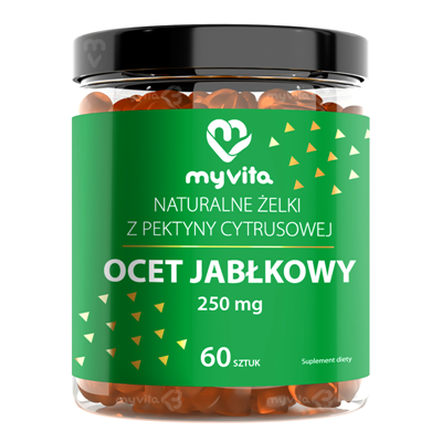MyVita Żelki Ocet jabłkowy 60 sztuk - naturalne żelki z pektyny cytrusowej