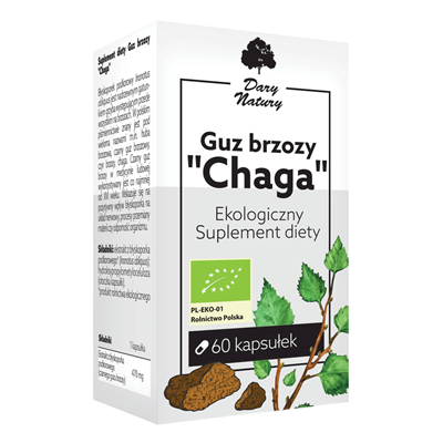 Guz Brzozy  Chaga  60kaps. Ekologiczny Suplement diety DARY NATURY