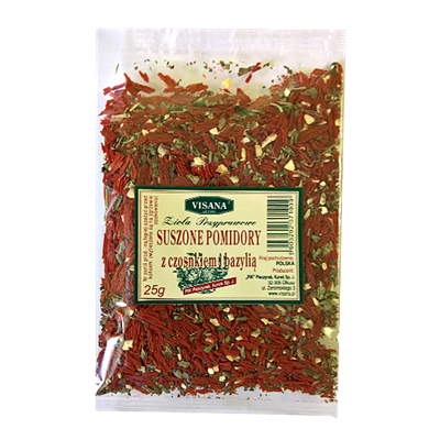 Suszone pomidory+czosnek+bazylia 25g VISANA