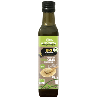 BIG NATURE Olej sezamowy tłoczony na zimno BIO 250ml