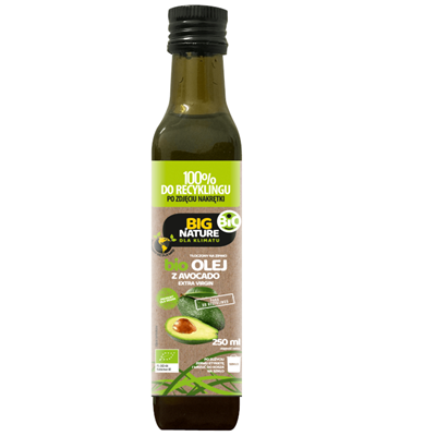 BIG NATURE Olej z awokado tłoczony na zimno BIO 250ml