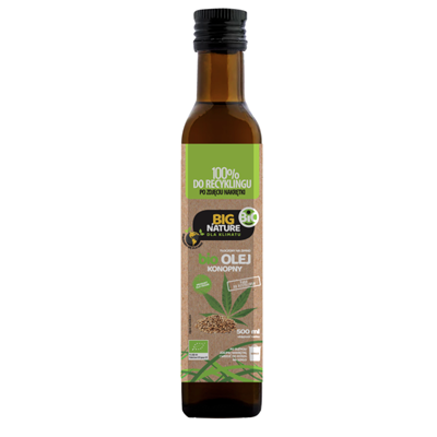BIG NATURE Olej konopny tłoczony na zimno BIO 500ml
