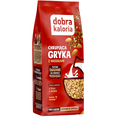 DOBRA KALORIA Chrupiąca gryka z migdałami 100g KUBARA