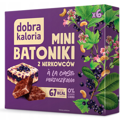 DOBRA KALORIA Mini batoniki a'la ciasto porzeczkowe z nerkowców (6x17g) KUBARA