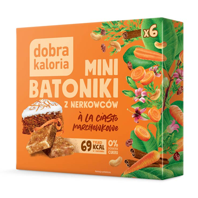 DOBRA KALORIA Mini batoniki a'la ciasto marchewkowe z nerkowców (6x17g) KUBARA