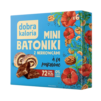 DOBRA KALORIA Mini batoniki a'la makowiec z nerkowców (6x18g) KUBARA