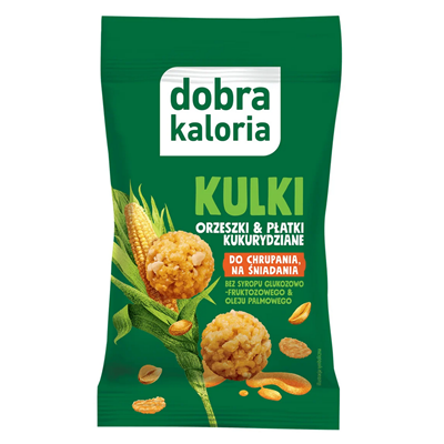 DOBRA KALORIA Kulki Orzeszki & płatki kukurydziane 32g KUBARA