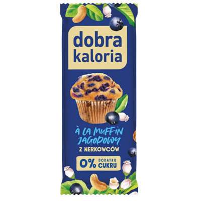 DOBRA KALORIA Baton z nerkowców a'la muffin jagodowy 35g KUBARA