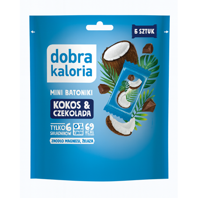 DOBRA KALORIA Mini batoniki kokos & czekolada 6x17g KUBARA