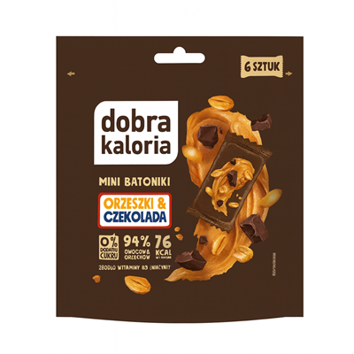 DOBRA KALORIA Mini batoniki orzeszki & czekolada 6x18g KUBARA