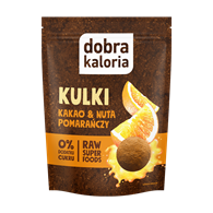 DOBRA KALORIA Kulki Kakao & Nuta pomarańczy 65g KUBARA