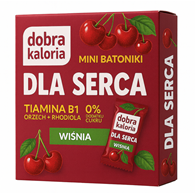 DOBRA KALORIA Mini batoniki DLA SERCA wiśnia + tiamina, magnez, rhodiola 6x17g KUBARA