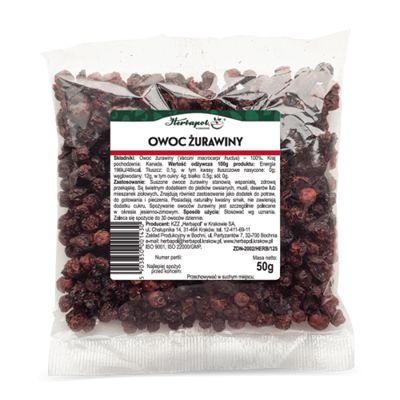 Żurawina owoc 50g HERBAPOL KRAKÓW