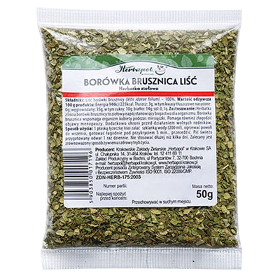 Borówka brusznica liść 50g HERBAPOL KRAKÓW