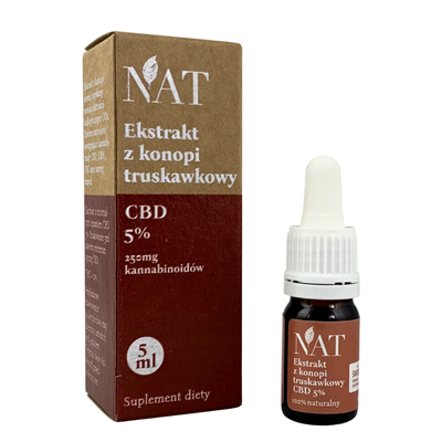 NAT Ekstrakt z konopi Full Spectrum Truskawkowy 5% CBD 5ml