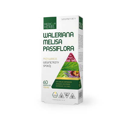 MEDICA HERBS Waleriana, Melisa, Passiflora 60 kaps.