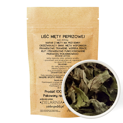 Mięta liść - duże liście 50g ZIELARZPOLSKI.PL