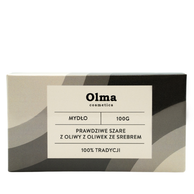 OLMA COSMETICS Mydło prawdziwe szare z oliwy z oliwek ze srebrem 100g