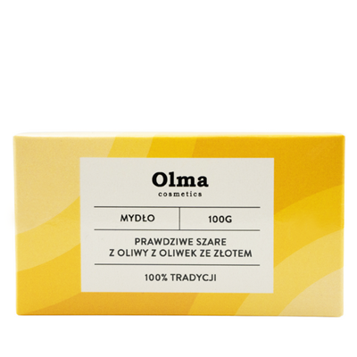 OLMA COSMETICS Mydło prawdziwe szare z oliwy z oliwek ze złotem 100g