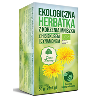 Herbatka z korzenia mniszka z hibiskusem i cynamonem fix BIO 25*2g DARY NATURY