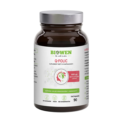 BIOWEN Q-Folic - metylowany kwas foliowy 600mcg, 90 kaps.