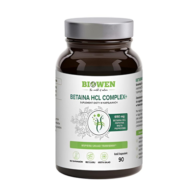 BIOWEN Betaina HCL Complex+ Pepsyna 960mg, 90 kaps.