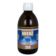Mikro-Miedź koloidalna Cu250 25ppm 300ml PRO AKTIV