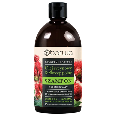 Szampon olej rycynowy & skrzyp polny regenerujący 380ml BARWA RECEPTURY NATURY