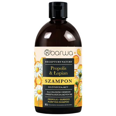 Szampon propolis & łopian oczyszczający 380ml BARWA RECEPTURY NATURY