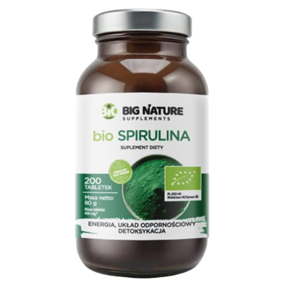 BIG NATURE Tabletki Spirulina BIO 400mg, 200 tabl.
