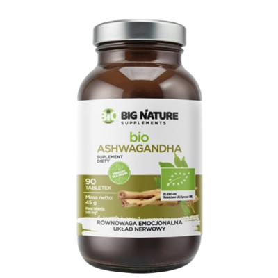 BIG NATURE Tabletki Ashwagandha BIO 500mg, 90 tabl.