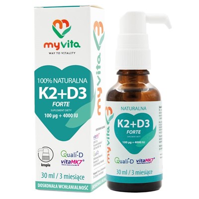 MyVita Witamina K2 100mcg + D3 4000 IU FORTE - krople 30ml