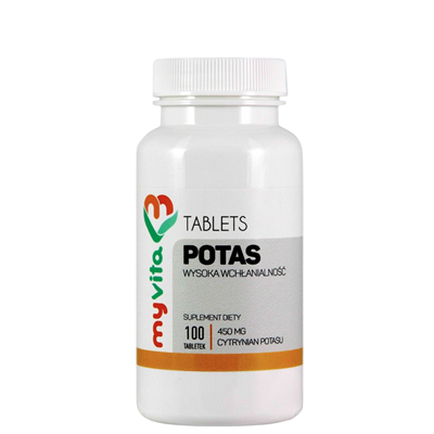 MyVita Potas 100tabl. - Cytrynian potasu