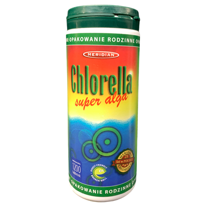 Chlorella algi prasowane 1200tabl. (broken cell wall) MERIDIAN