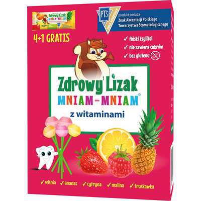 Zdrowy lizak Mniam-Mniam bez cukru witaminy 4+1 gratis STARPHARMA