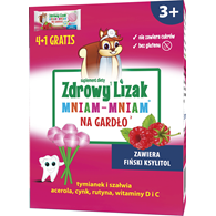 Zdrowy lizak Mniam-Mniam bez cukru na gardło 4+1 gratis STARPHARMA